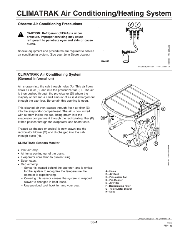 John Deere 9560 (705201-), 9660 (705301-) Combine Operator’s Manual (OMH208517) Workshop Guide