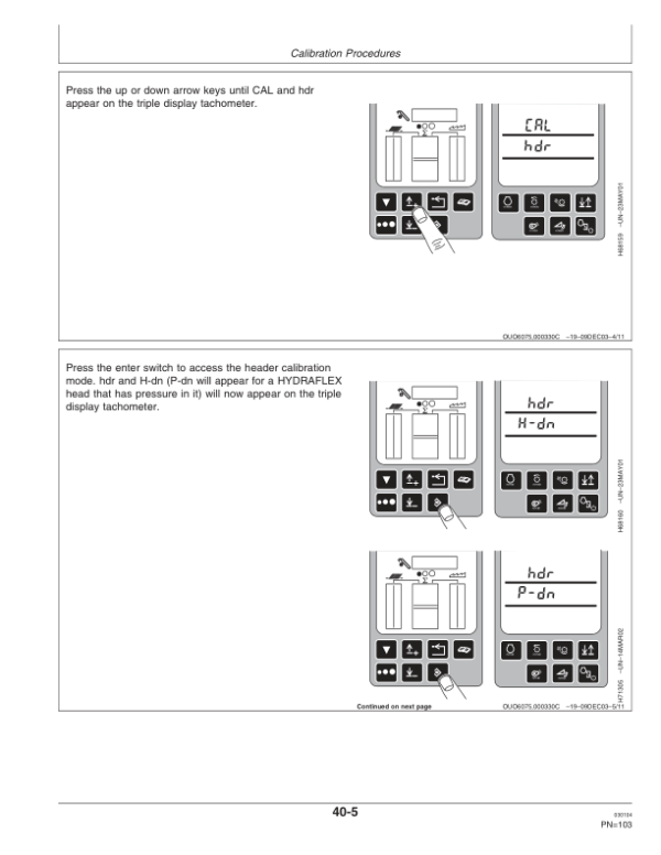 John Deere 9560 SH Combine (705101-) Operator’s Manual (OMH212366) Workshop Guide