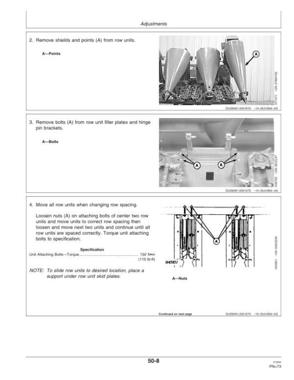 John Deere 90 Series Corn Heads (710101-) Operator’s Manual (OMH215809) Workshop Guide