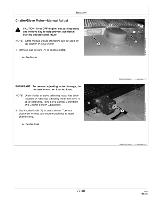 John Deere 9860 STS Combine (710701-) Operator’s Manual (OMH215856) Workshop Guide