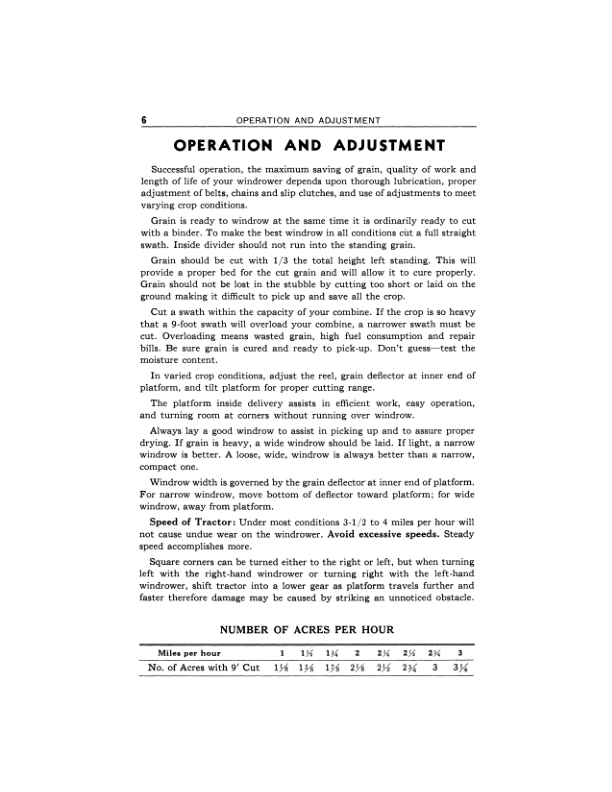 John Deere 9-Foot Power-Driven Windrower Operator’s Manual (OMH32454) Workshop Guide