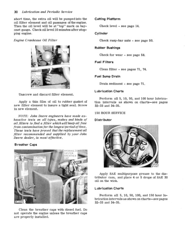 John Deere 95H Hillside Combine Operator’s Manual (OMH63964) Workshop Guide