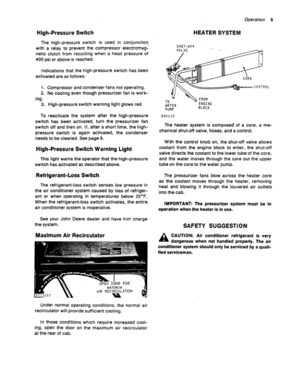 John Deere Operator’s Cab, Accessories (1972) Operator’s Manual (OMH84015) Workshop Guide