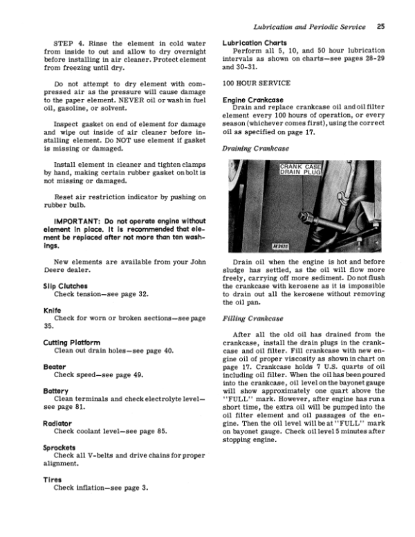 John Deere 95H Hillside Combine Operator’s Manual (OMH91064) Workshop Guide