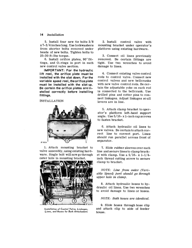 John Deere Hydraulic Lift Reel, Variable Speed Reel Attachments for 55 (69001-), 95 (20001-), 105 (30001-) Combines Operator’s Manual (OMH91105) Workshop Guide