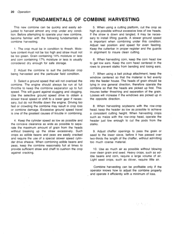 John Deere 3300 & 4400 Combines North America (150001-350000) Operator’s Manual (OMH95656) Workshop Guide