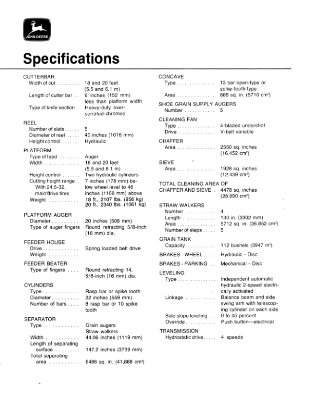 John Deere 6602 Combine Operator’s Manual (OMH98960) Workshop Guide