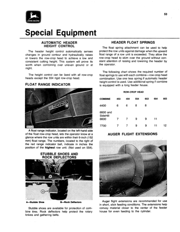 John Deere 50 Series Row-Crop Heads (-350000) Operator’s Manual (OMH98965) Workshop Guide