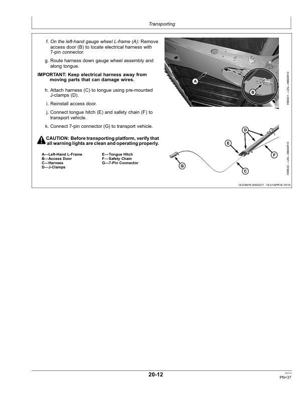 John Deere 600D Series – 625D, 630D, 635D & 640D Draper Platforms (Export Edition) Operator’s Manual (OMHXE104524) Workshop Guide