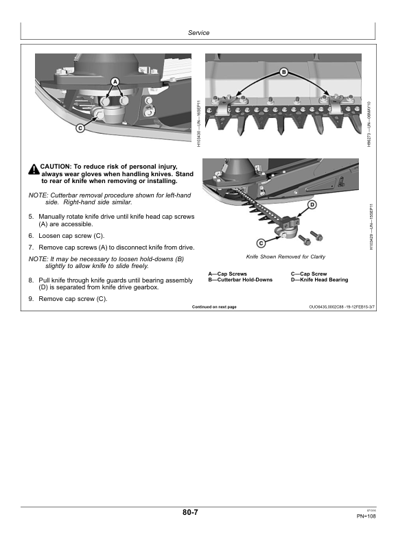 John Deere 600FD Series – 630FD, 635FD, 640FD & 645FD Flexible Draper Platforms (795001-) (North American) Operator’s Manual (OMHXE104551) Workshop Guide