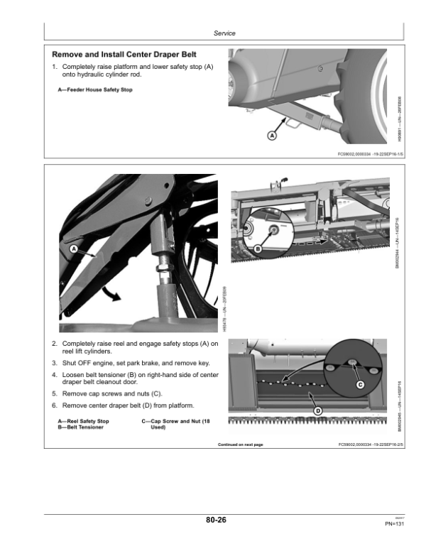 John Deere 630FD, 635FD, 640FD & 645FD Flexible Draper Platforms Operator’s Manual (OMHXE110472) Workshop Guide