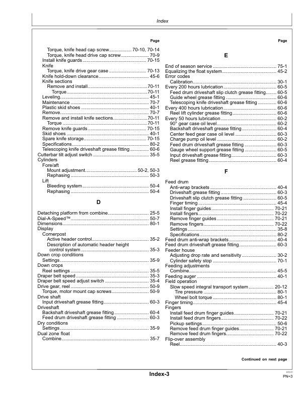 John Deere 700D Series Draper Platforms 725D, 730D, 735D, 740D Operator’s Manual (OMHXE122485) Workshop Guide