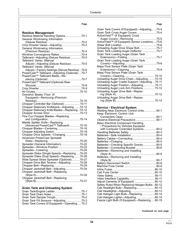 John Deere S760, S770, S780 & S790 Combines Operator’s Manual (OMHXE122585) Workshop Guide