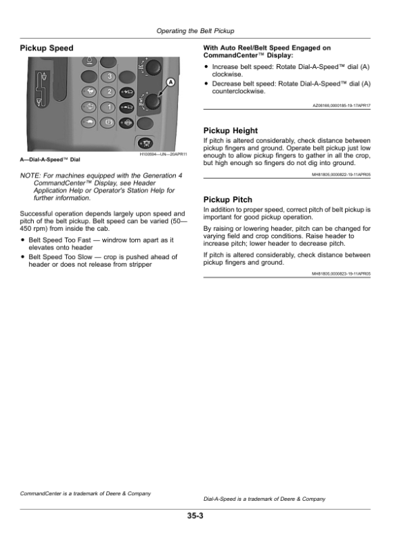 John Deere 615P Belt Pickup Operator’s Manual (OMHXE127789) Workshop Guide