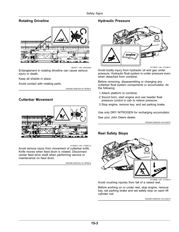John Deere 730FD, 735FD, 740FD, 745FD Flexible Draper Platforms Operator’s Manual (OMHXE127842) Workshop Guide