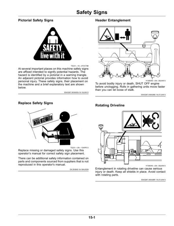 John Deere 706C, 708C, 712C, 716C & 718C StalkMaster Corn Heads Operator’s Manual (OMHXE127981) Workshop Guide
