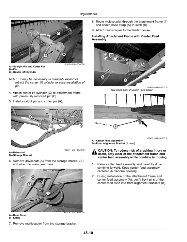 John Deere 725D, 730D, 735D, 740D Draper Platforms Operator’s Manual (OMHXE128001) Workshop Guide