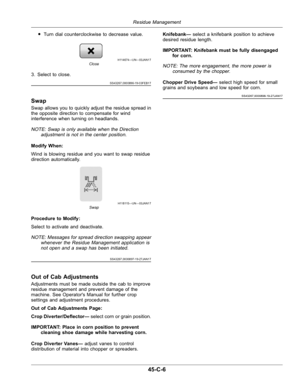 John Deere S760, S770, S780, S790 Combines Operator’s Manual (OMHXE128075) Workshop Guide