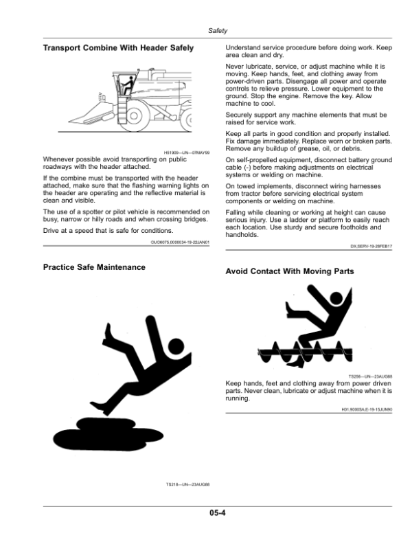 John Deere S760, S780, S770, S790 Combine Tracks Operator’s Manual (OMHXE133455) Workshop Guide