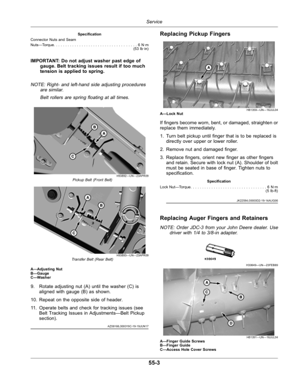 John Deere 615P Belt Pickup Operator’s Manual (OMHXE147020) Workshop Guide