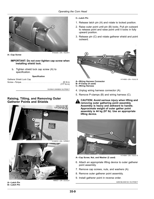 John Deere 712FC Folding Corn Head Operator’s Manual (OMHXE147783) Workshop Guide
