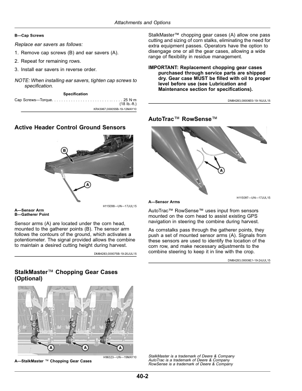 John Deere 712FC Folding Corn Head Operator’s Manual (OMHXE150349) Workshop Guide