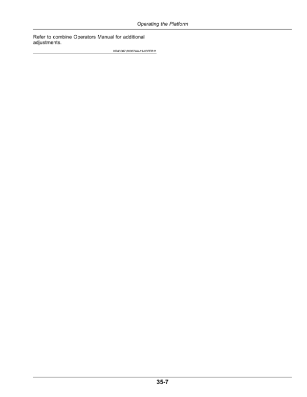 John Deere 620F, 622F, 625F, 630F, 635F Cutting Platforms (815001-) Operator’s Manual (OMHXE161169) Workshop Guide