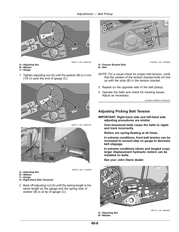 John Deere BP15 Belt Pickup (815001-) Operator’s Manual (OMHXE161200) Workshop Guide