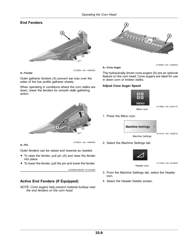 John Deere C6R, C8R, C12R, C16R, C18R Rigid Corn Heads (815001-) Operator’s Manual (OMHXE161259) Workshop Guide