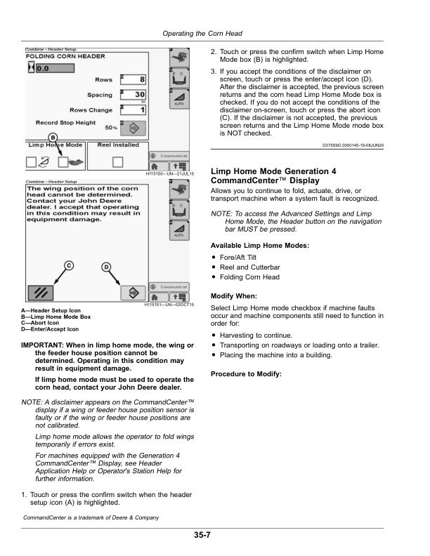 John Deere C12F, C16F, C18F Folding Corn Heads (815001-) Operator’s Manual (OMHXE161274) Workshop Guide