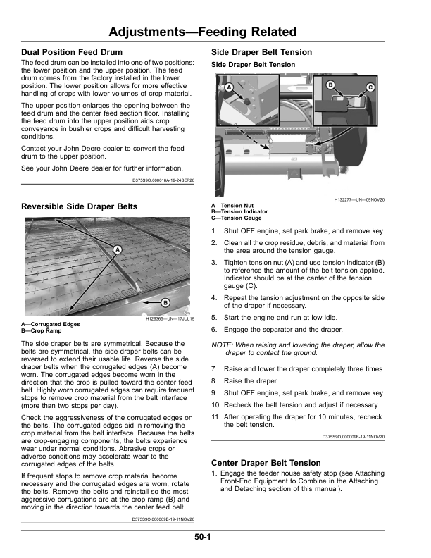 John Deere HD40X Extended Hinged Draper (815001-) Operator’s Manual (OMHXE161476) Workshop Guide