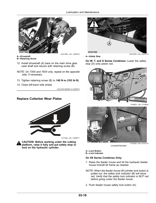John Deere 722X, 725X, 730X, 735X, 740X Cutting Platforms (062000-) Operator’s Manual (OMHXE163377) Workshop Guide