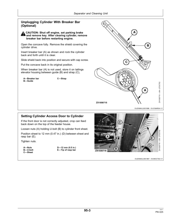 John Deere W540, W550, W650, W660, T550, T560, T660, T670 & C670 Combines Operator’s Manual (OMHXE17664) Workshop Guide
