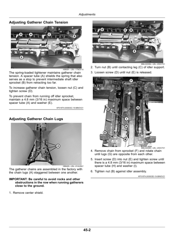 John Deere 600C Series Corn Headers Operator’s Manual (OMHXE181850) Workshop Guide