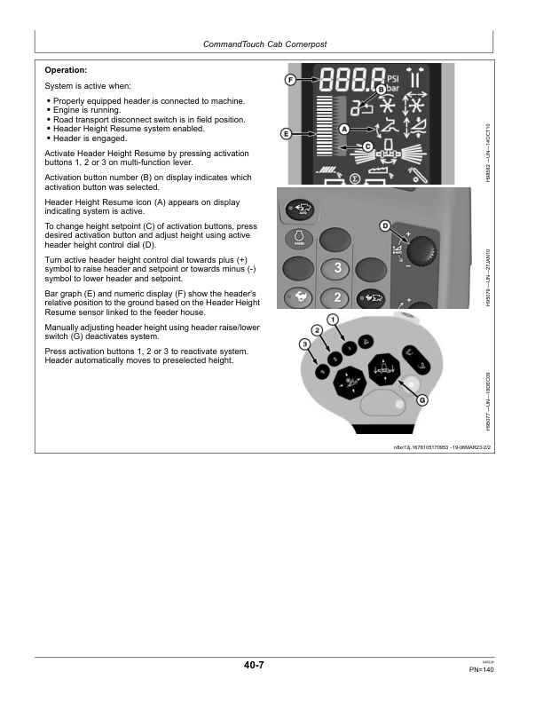 John Deere S550 Combines (150100-) Operator’s Manual (OMHXE193059) Workshop Guide
