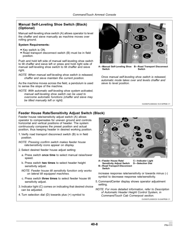 John Deere 9570 STS Combine (740101-) Operator’s Manual (OMHXE22981) Workshop Guide