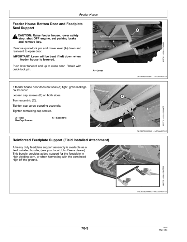John Deere S690 HILLMASTER Combine (EU Edition) (740101-) Operator’s Manual (OMHXE23094) Workshop Guide