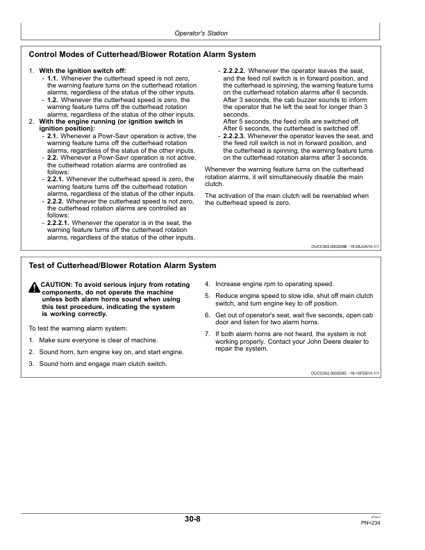 John Deere 7950 Self- Propelled Forage Harvesters Operator’s Manual (OMHXE37679) Workshop Guide