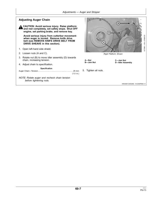 John Deere 600 F&R Series Cutting Platforms Export Edition (755001-765000) Operator’s Manual (OMHXE52458) Workshop Guide