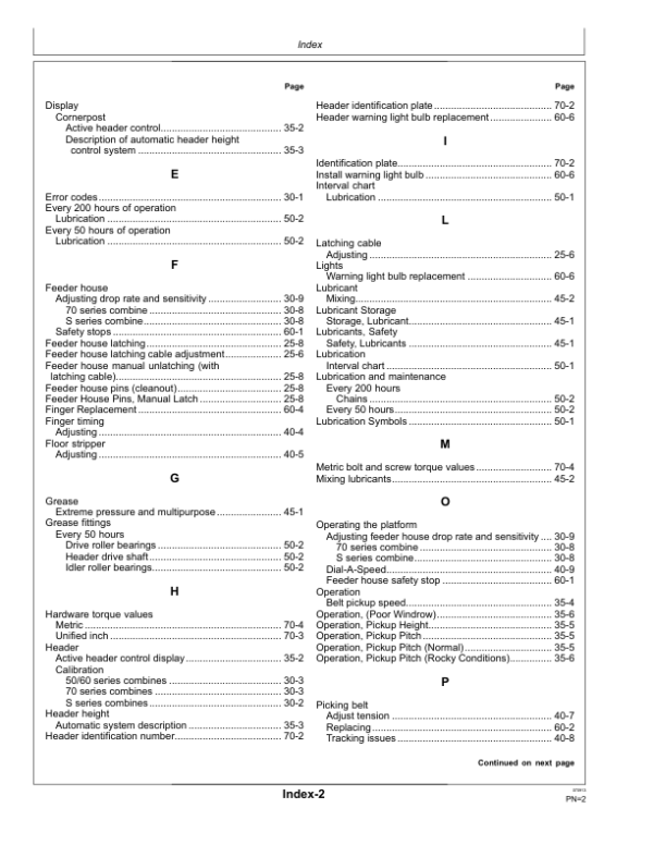 John Deere 600P Series (615P) Belt Pickup (765001-) Operator’s Manual (OMHXE69816) Workshop Guide