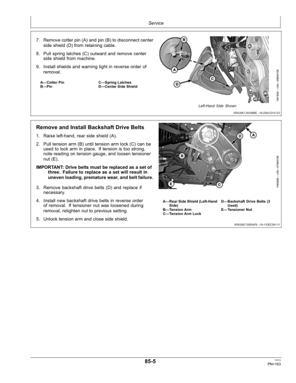 John Deere 600D Series Draper Platforms 625D, 630D, 635D & 640D North America (775001-785000) Operator’s Manual (OMHXE75714) Workshop Guide
