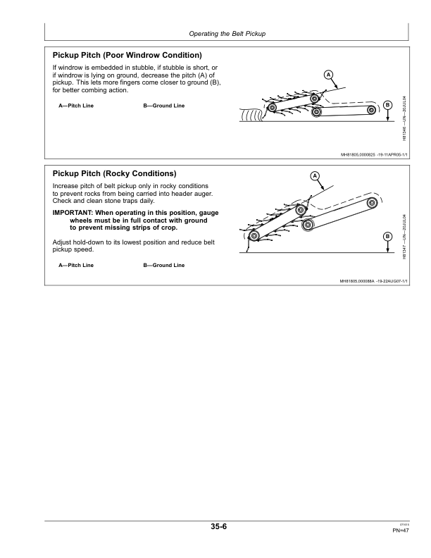 John Deere 600P Series Belt PickupsExport Edition (785001- ) Operator’s Manual (OMHXE89899) Workshop Guide