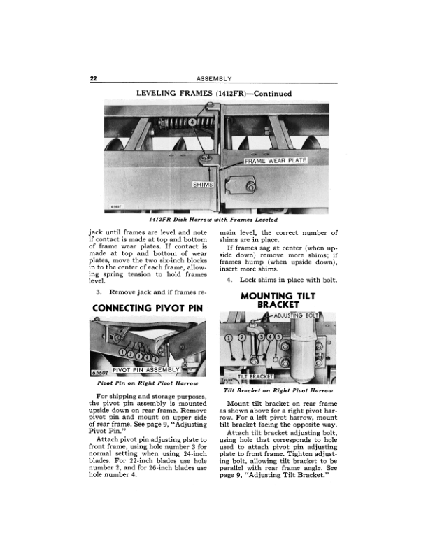 John Deere 1400 Series Offset Disk Harrows Operator’s Manual (OMK40261) Workshop Guide