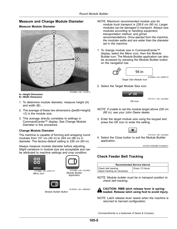 John Deere CS770 Cotton Stripper (240001-248999) (North American) Operator’s Manual (OMKK108240) Workshop Guide
