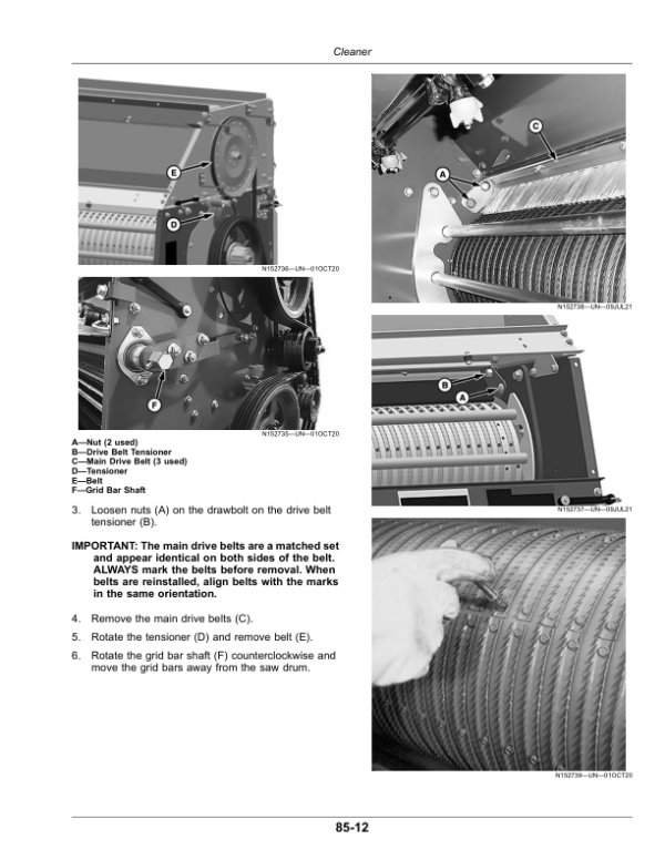 John Deere CS770 Cotton Stripper (240001-248999) (Export Edition) Operator’s Manual (OMKK108242) Workshop Guide