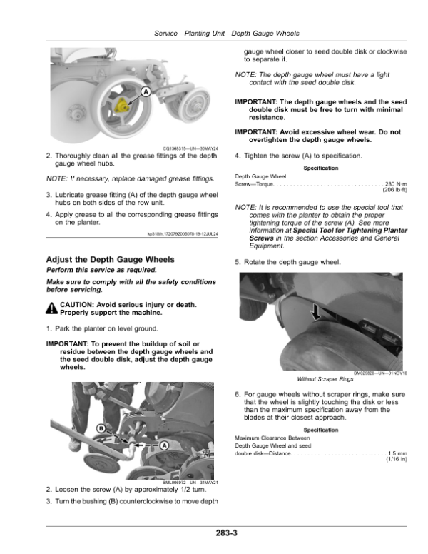 John Deere 3100FT Series Planters Operator’s Manual (OMKK109987) Workshop Guide