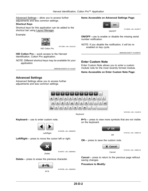 John Deere CP770 Cotton Picker (249000-250000) (North America) (LPB) Operator’s Manual (OMKK110431) Workshop Guide