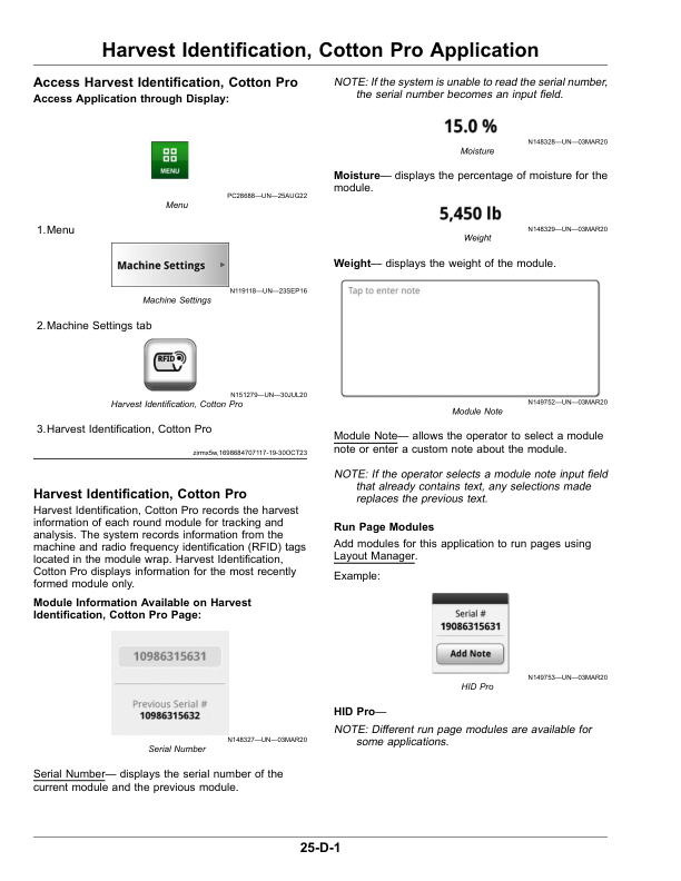 John Deere CP570 Cotton Picker (240001-250000) (Export Edition) Operator’s Manual (OMKK111183) Workshop Guide