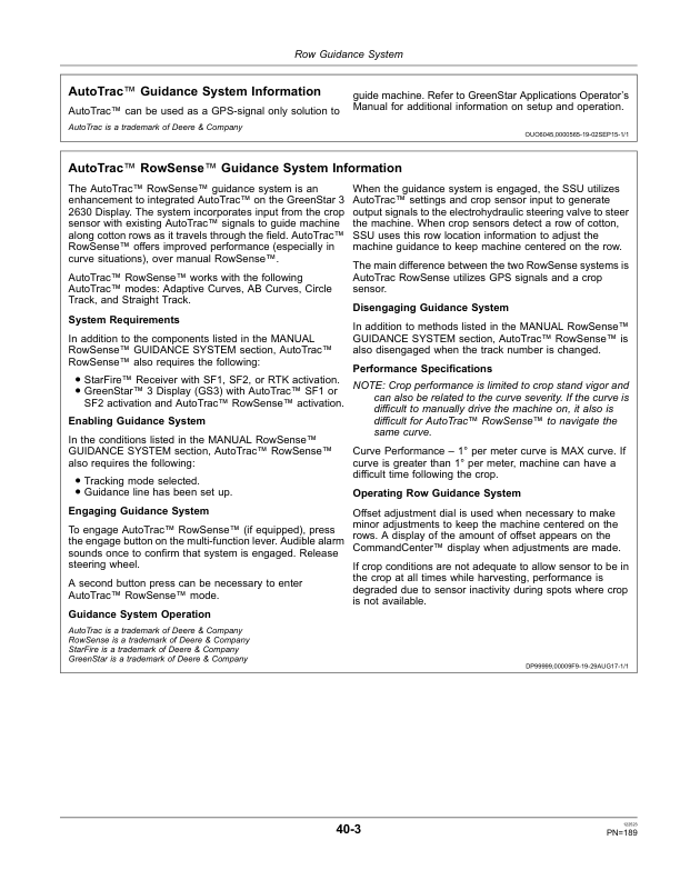 John Deere CP690 Cotton Pickers North America (055001-060000) Operator’s Manual (OMKK11527) Workshop Guide