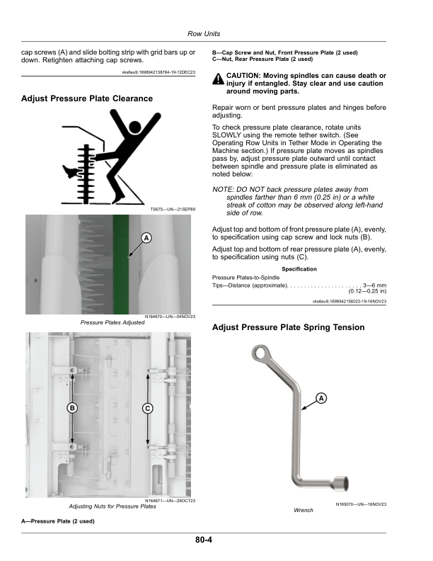 John Deere 4MZ-6 (CP770) Cotton Picker (250001-) Operator’s Manual (OMKK125725) Workshop Guide